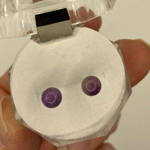 925 Earrings 925 Sterling Silver Amethyst 925 stamped on stem + Earrings